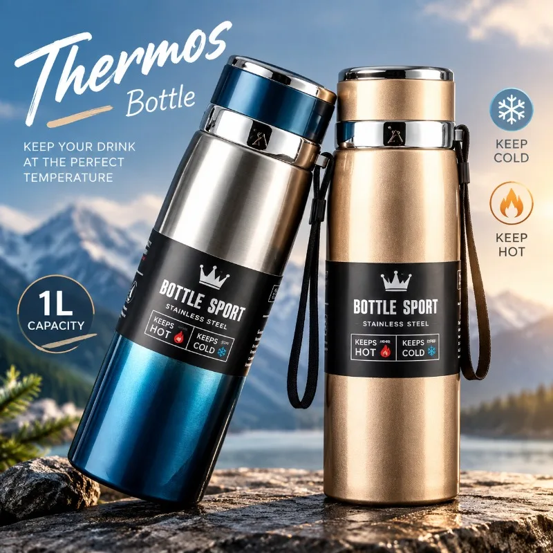 1L 316 Stainless Steel Insulated Water Bottle